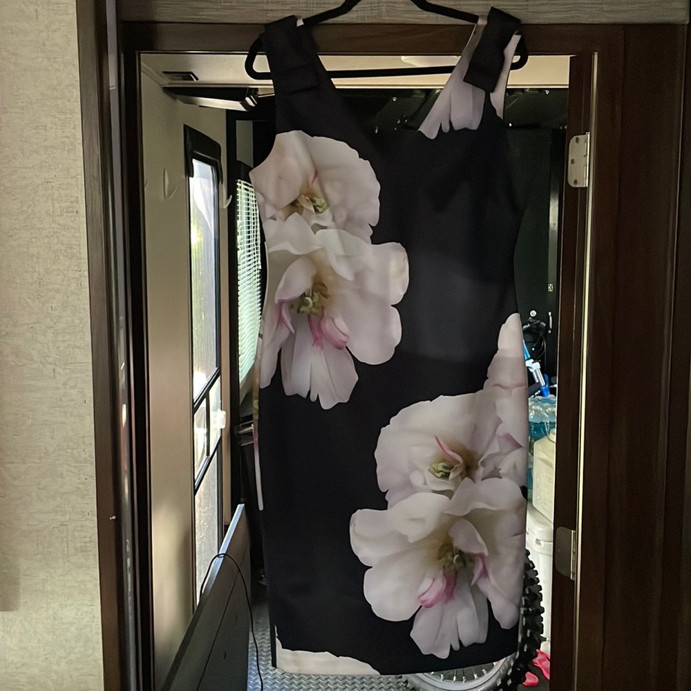 Ted Baker - Navy Floral Dress - Size 14 (Ted 5)